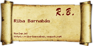 Riba Barnabás névjegykártya